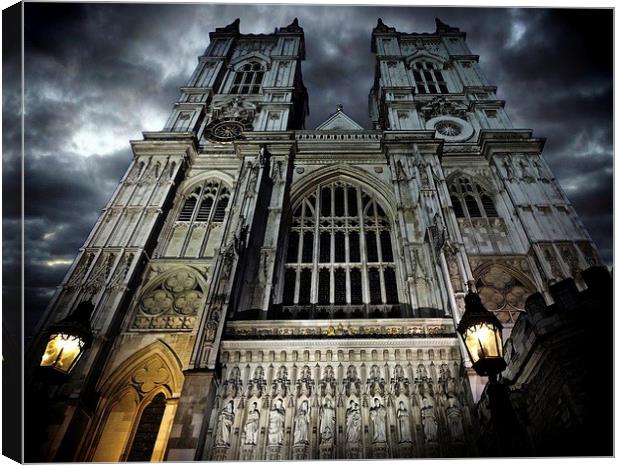  Westminster Abbey at night Canvas Print by sylvia scotting