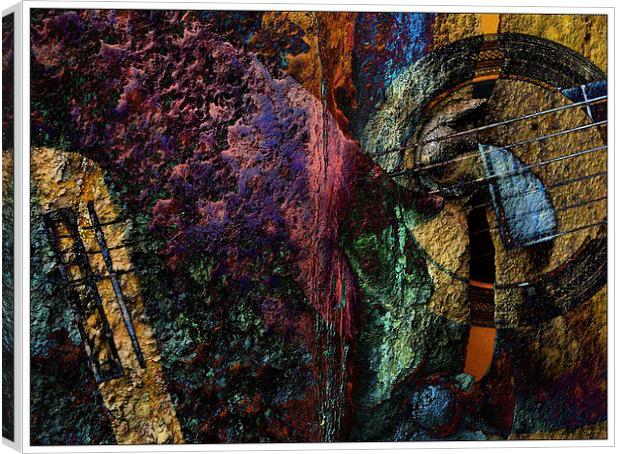  Guitar heaved metal abstract Canvas Print by sylvia scotting