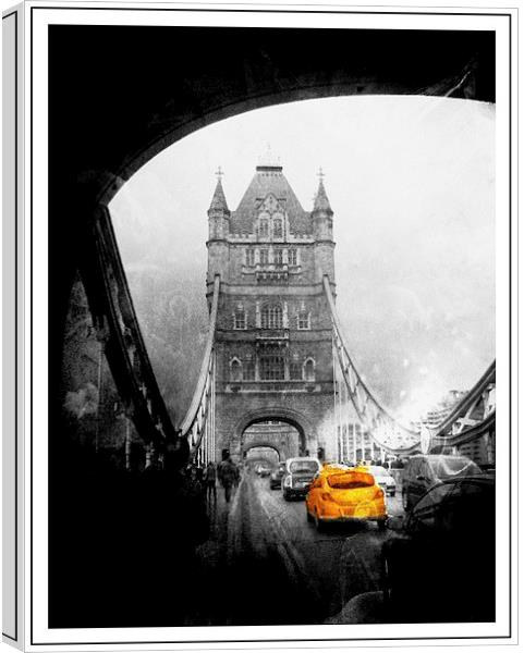  Yellow Cab  Canvas Print by sylvia scotting