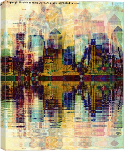  Reflection of a city Canvas Print by sylvia scotting