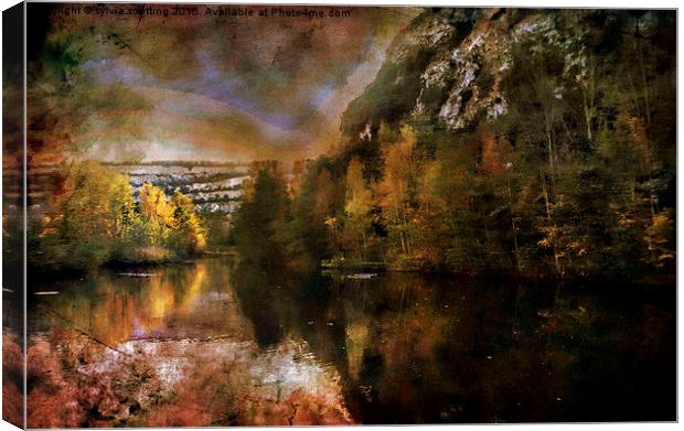  On Golden Lake Canvas Print by sylvia scotting