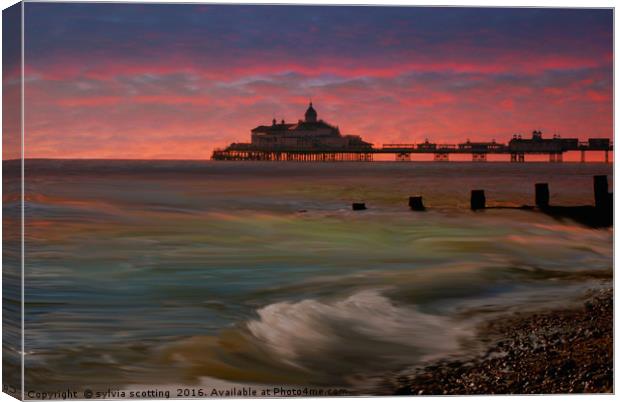 Hastings Pier  Canvas Print by sylvia scotting