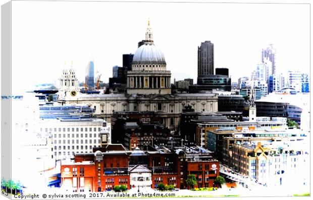 St Pauls Cathedral decrative art work Canvas Print by sylvia scotting