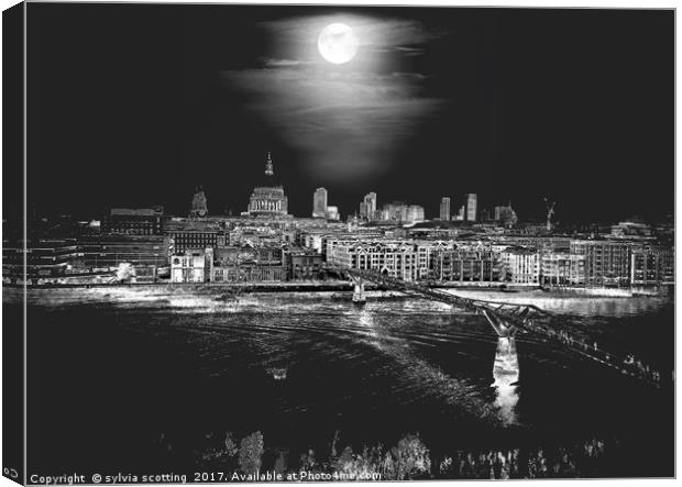 London at night Canvas Print by sylvia scotting