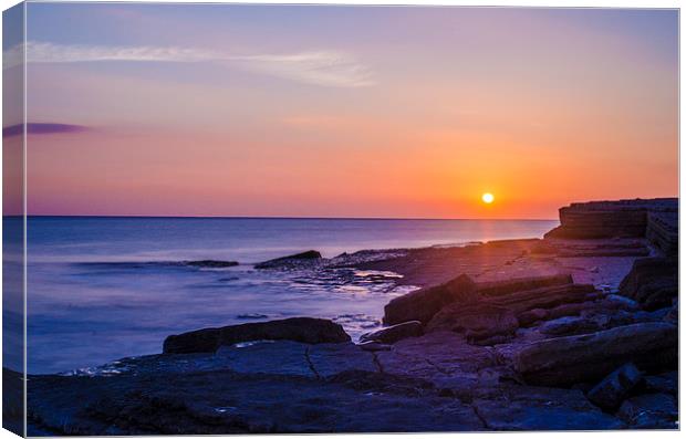 Porthcawl Sunset Canvas Print by Kirsty Herring