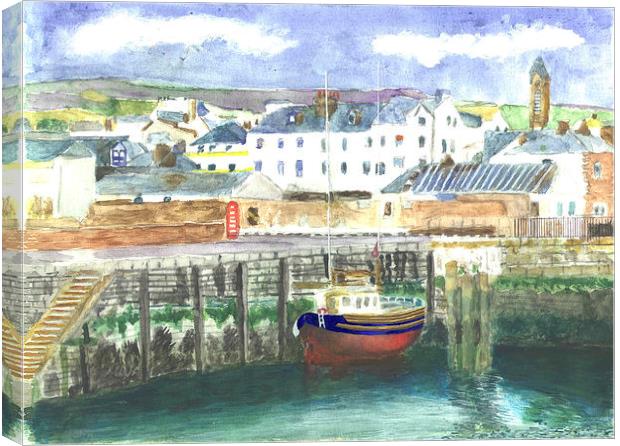 Peel Harbour, Isle of Man Canvas Print by Katrina Archer