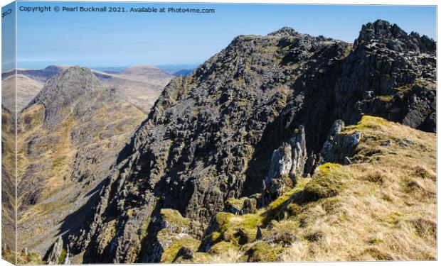 Bristly Ridge on Glyder Fach Snowdonia Canvas Print by Pearl Bucknall