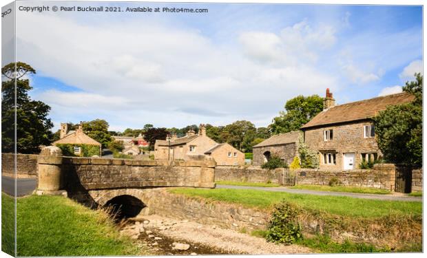Downham Village and Beck in Lancashire Canvas Print by Pearl Bucknall