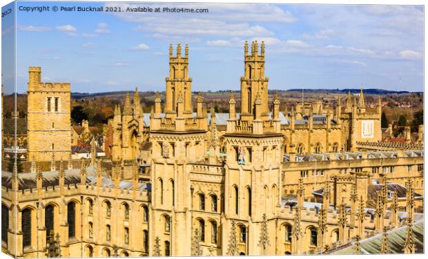 Oxford Spires Cityscape Canvas Print by Pearl Bucknall