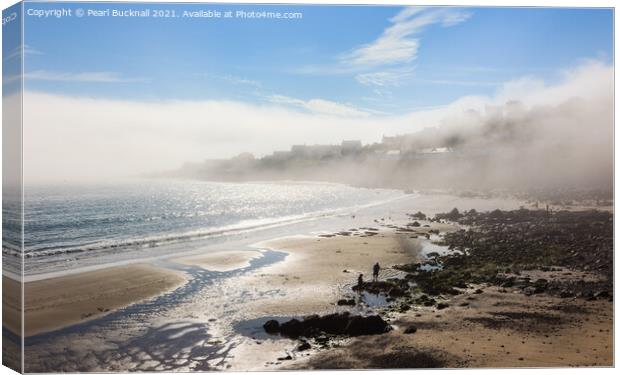 Sea Mist in Coverack Cornwall Canvas Print by Pearl Bucknall