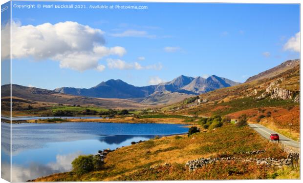 Scenic Road to Snowdon in Snowdonia Wales Canvas Print by Pearl Bucknall