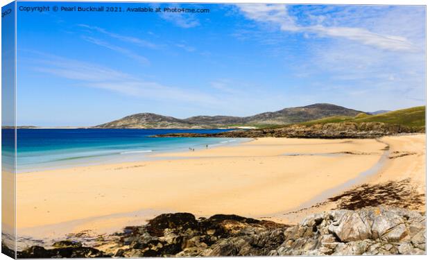 Beautiful Beach Harris Outer Hebrides Scotland Canvas Print by Pearl Bucknall