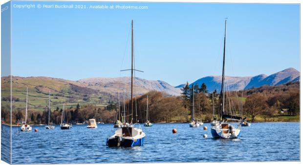 Windermere and Fairfield Horseshoe Lake District Canvas Print by Pearl Bucknall