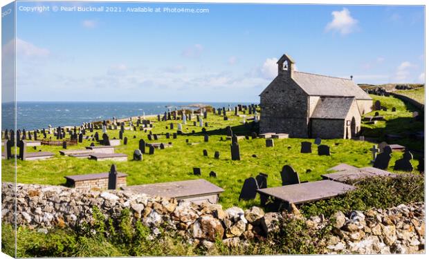 Llanbadrig Church of St Patrick Cemaes Anglesey Canvas Print by Pearl Bucknall