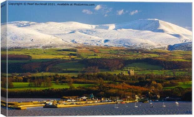  Scenic View to Bangor from Anglesey Wales Canvas Print by Pearl Bucknall