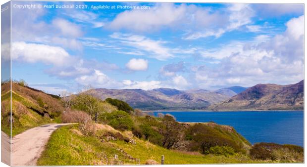 Scenic Road Loch Na Keal Mull Panoramic Canvas Print by Pearl Bucknall