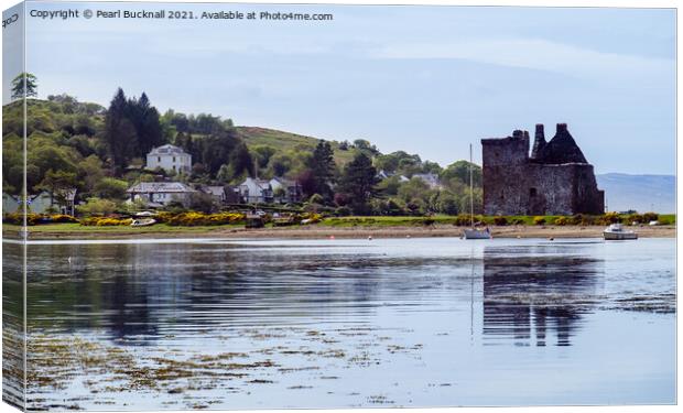 Loch Ranza and Castle Isle of Arran Scotland Canvas Print by Pearl Bucknall