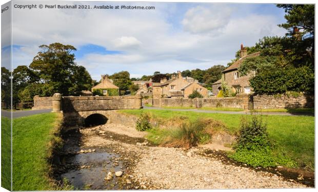 Downham Beck and Village Canvas Print by Pearl Bucknall