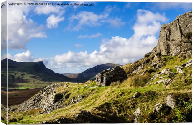 Derelict Slate Quarry Workings in Snowdonia Canvas Print by Pearl Bucknall