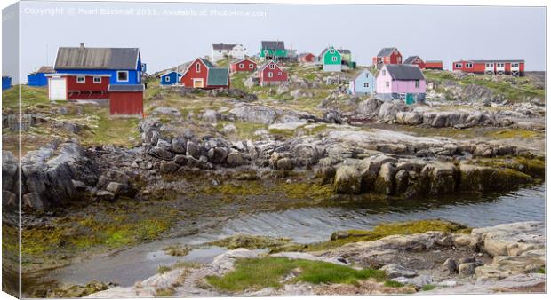 Inuit Village Greenland Canvas Print by Pearl Bucknall