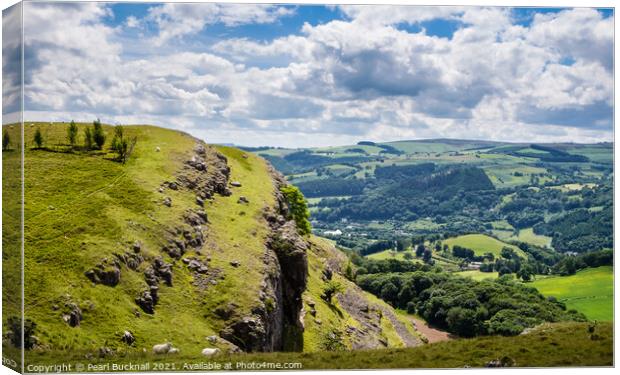 Above Dee valley and Llangollen Canvas Print by Pearl Bucknall