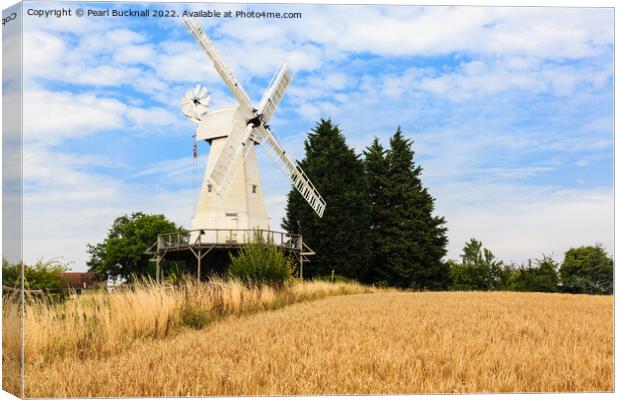 Woodchurch Windmill Kent Countryside Canvas Print by Pearl Bucknall