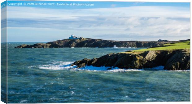 View to Point Lynas on Anglesey Wales Canvas Print by Pearl Bucknall