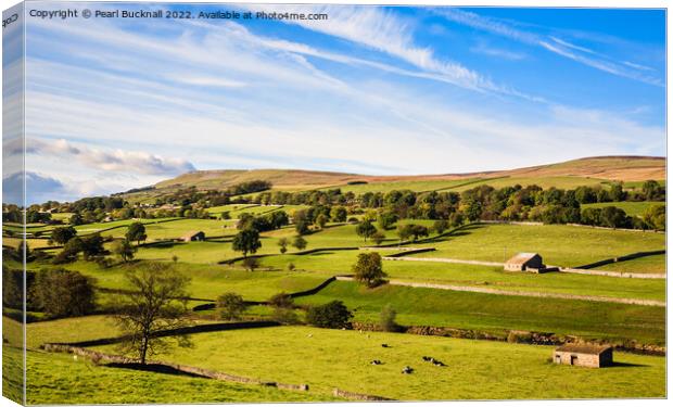 English Country Landscape Wenslydale Yorkshire Canvas Print by Pearl Bucknall
