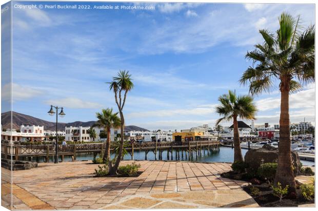 Playa Blanca Marina Rubicon Lanzarote Canvas Print by Pearl Bucknall