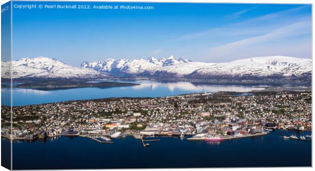 Tromso Cityscape Norway Panoramic Canvas Print by Pearl Bucknall