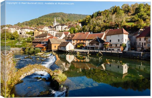 Lods River Loue Valley France Canvas Print by Pearl Bucknall