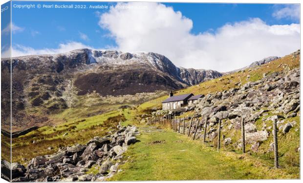 Cwm Eigiau and Pen yr Helgi Du Snowdonia Wales Canvas Print by Pearl Bucknall