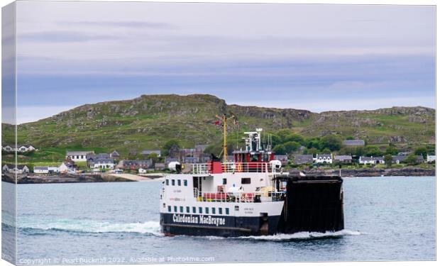 Caledonian MacBrayne Ferry from Iona to Mull Canvas Print by Pearl Bucknall