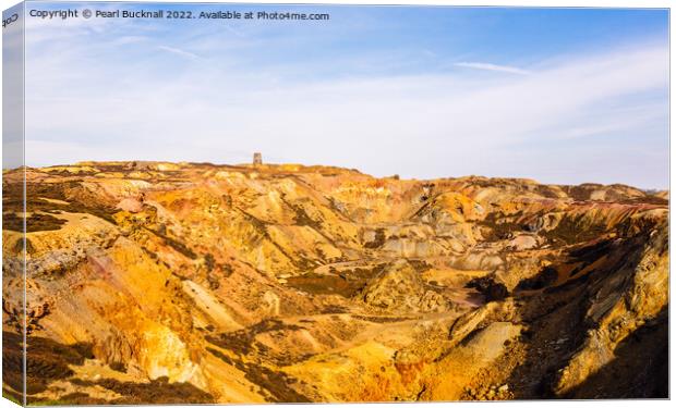 Parys Mountain Copper Mine Anglesey Canvas Print by Pearl Bucknall