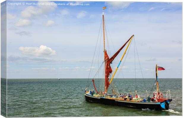 Sailing from Whitstable Kent Canvas Print by Pearl Bucknall