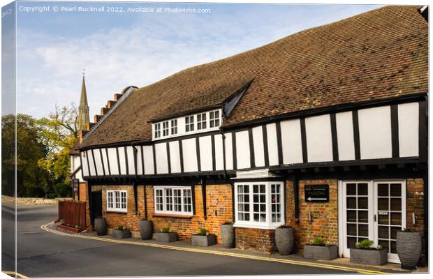 English Architecture Timbered Building England Canvas Print by Pearl Bucknall