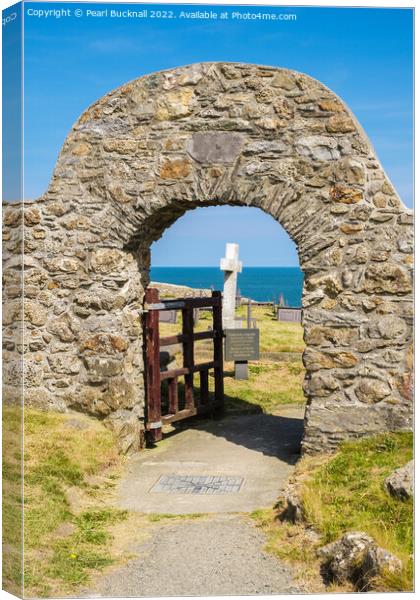 Llanbadrig Church Gate Cemaes Anglesey Canvas Print by Pearl Bucknall