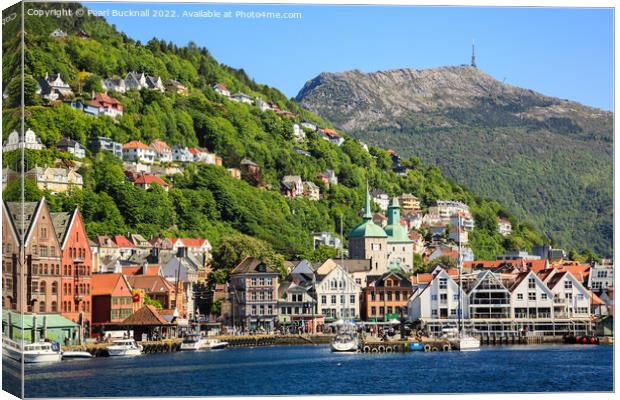 Approaching Bergen Old Town Norway Canvas Print by Pearl Bucknall