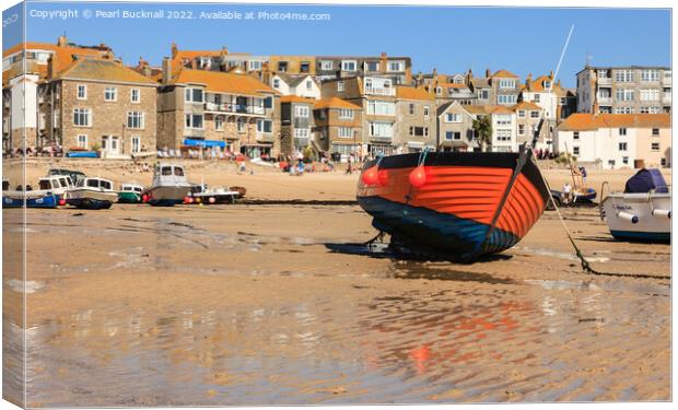 St Ives Harbour Cornwall Coast Canvas Print by Pearl Bucknall