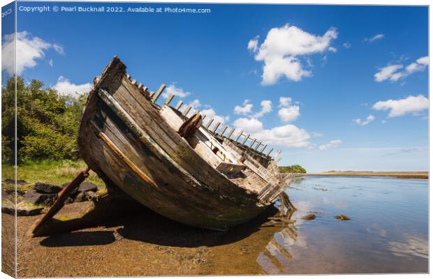 Traeth Dulas Shipwreck Anglesey Canvas Print by Pearl Bucknall