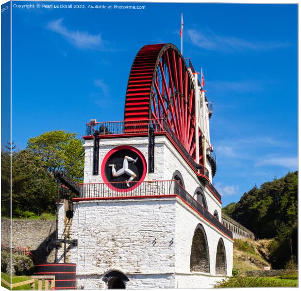 Great Laxey Wheel Isle of Man Canvas Print by Pearl Bucknall