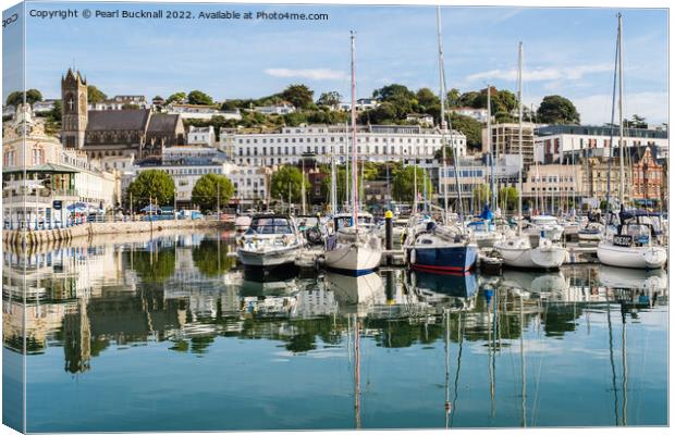 Torquay Harbour and Waterfront Devon Canvas Print by Pearl Bucknall