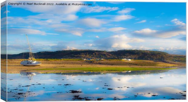 Tranquil Seascape in Red Wharf Bay Anglesey Coast Canvas Print by Pearl Bucknall