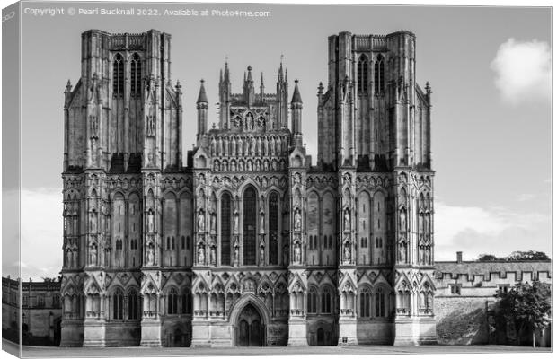 Wells Cathedral Somerset Black and White Canvas Print by Pearl Bucknall