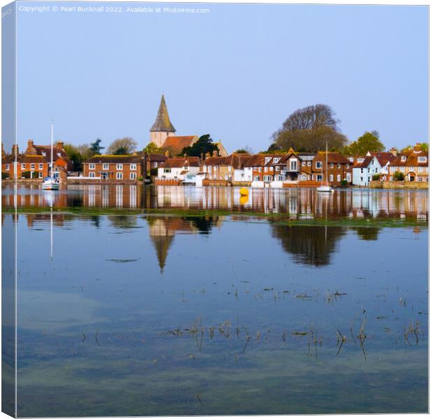 Bosham Village Reflections West Sussex Coast Canvas Print by Pearl Bucknall