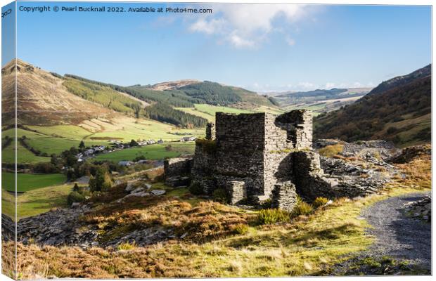 Slate Trail Cwm Penmachno Snowdonia Canvas Print by Pearl Bucknall