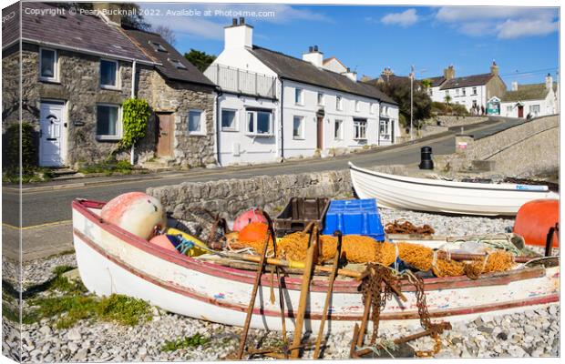 Moelfre Seafront Anglesey Canvas Print by Pearl Bucknall