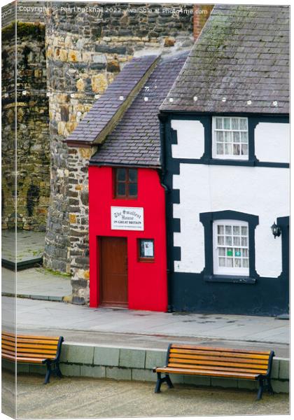 Smallest House Conwy Quay Wales Canvas Print by Pearl Bucknall