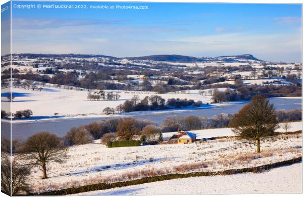 Winter Landscape Peak District Canvas Print by Pearl Bucknall