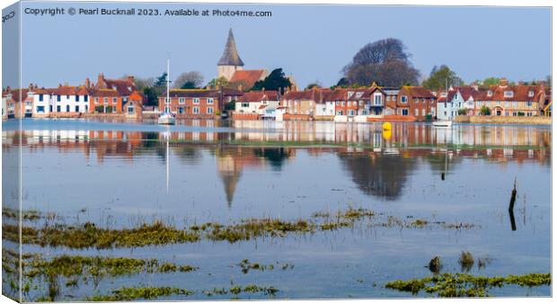 Bosham Reflected Chichester Harbour Sussex Pano Canvas Print by Pearl Bucknall